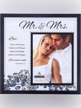 Mr. and Mrs. Glass Floater Picture Frame, 8x10/16x16, Black